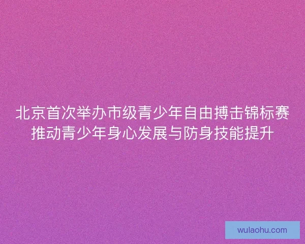 北京首次举办市级青少年自由搏击锦标赛推动青少年身心发展与防身技能提升