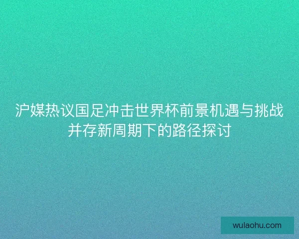 沪媒热议国足冲击世界杯前景机遇与挑战并存新周期下的路径探讨