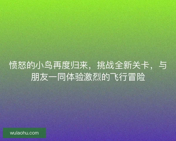 愤怒的小鸟再度归来，挑战全新关卡，与朋友一同体验激烈的飞行冒险