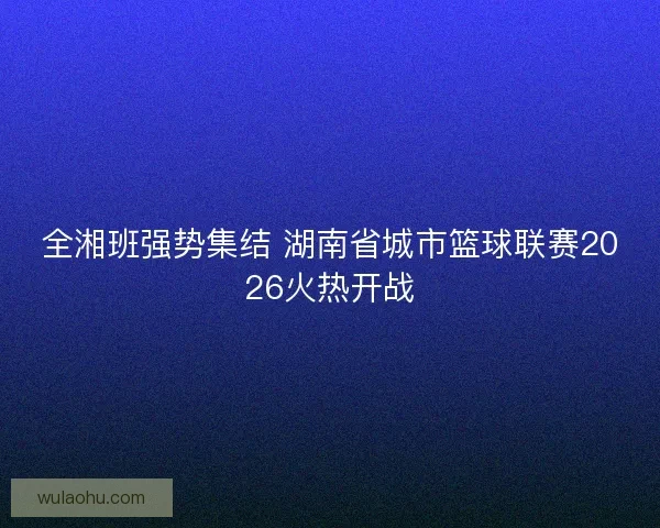 全湘班强势集结 湖南省城市篮球联赛2026火热开战
