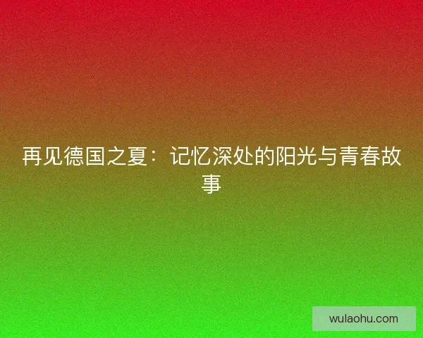 再见德国之夏:记忆深处的阳光与青春故事 再见德国之夏:记忆深处的阳光与青春故事